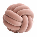 Cuscino decorativo annodato Ø 30 cm in velluto rosa - morbido per divano e camera