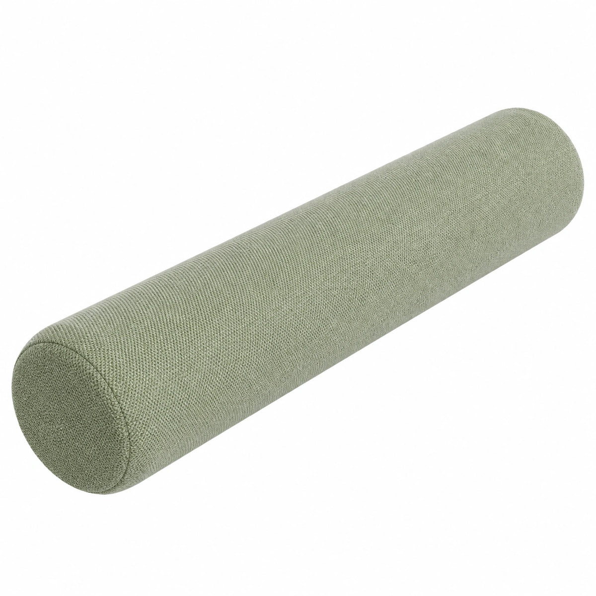 Cuscino cilindrico 15 x 60 cm in tessuto verde salvia - supporto decorativo