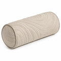 Cuscino cilindrico 20 x 50 cm in tessuto beige testurizzato decorativo