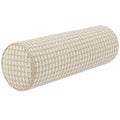 Cuscino cilindrico 15 x 45 cm in tessuto beige lavorato per supporto decorativo