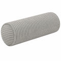 Cuscino cilindrico 20 x 50 cm in velluto a coste grigio per divano e letto
