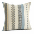 Cuscino decorativo 45 x 45 cm in tessuto beige azzurro e grigio stile boho