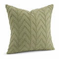 Cuscino decorativo 45 x 45 cm in tessuto verde salvia con motivo chevron in rilievo