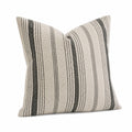 Cuscino decorativo 50 x 50 cm in tessuto beige/nero a righe per divano stile contemporaneo
