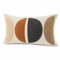 Cuscino decorativo 50 x 30 cm in tessuto avorio con motivo geometrico per divano