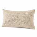 Cuscino decorativo 50 x 30 cm in tessuto beige con trama geometrica