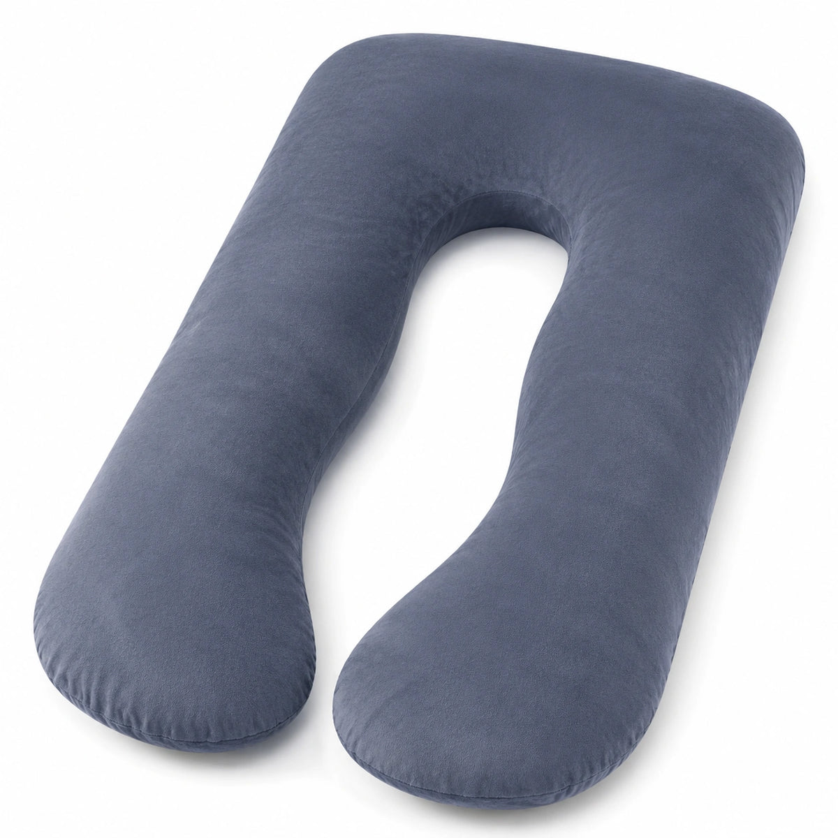 Cuscino a U 140 cm in tessuto blu ardesia per gravidanza e riposo con supporto avvolgente