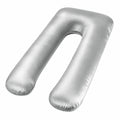 Cuscino gravidanza a U 140 cm in poliestere grigio - sostegno per riposo