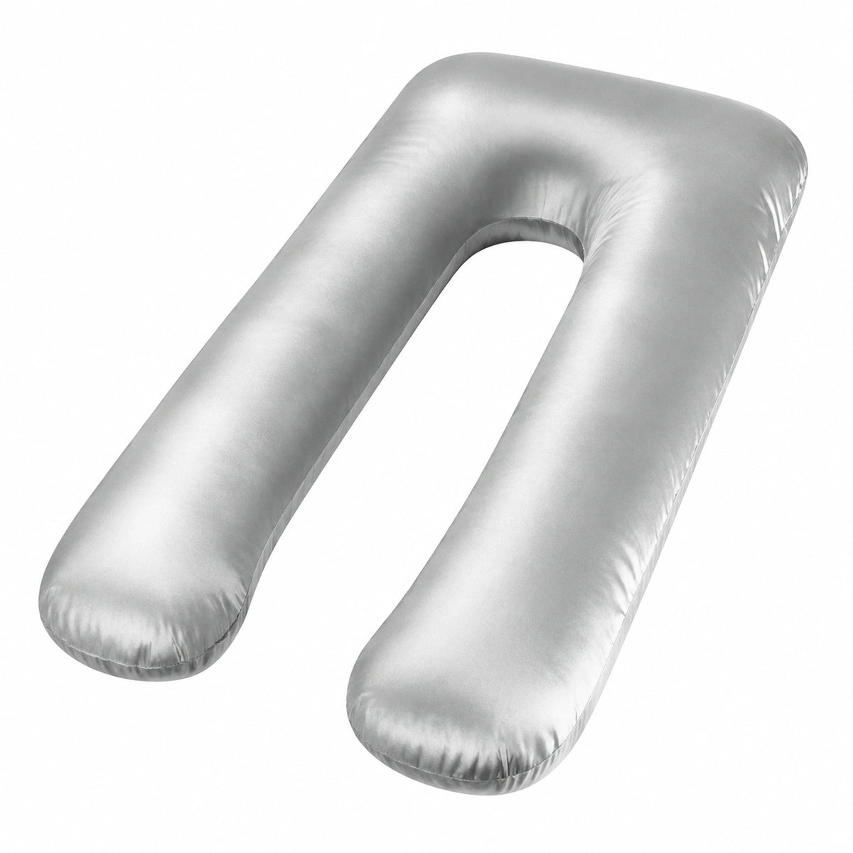 Cuscino gravidanza a U 140 cm in poliestere grigio - sostegno per riposo