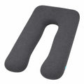 Cuscino a U 135 cm in tessuto grigio scuro per supporto del corpo