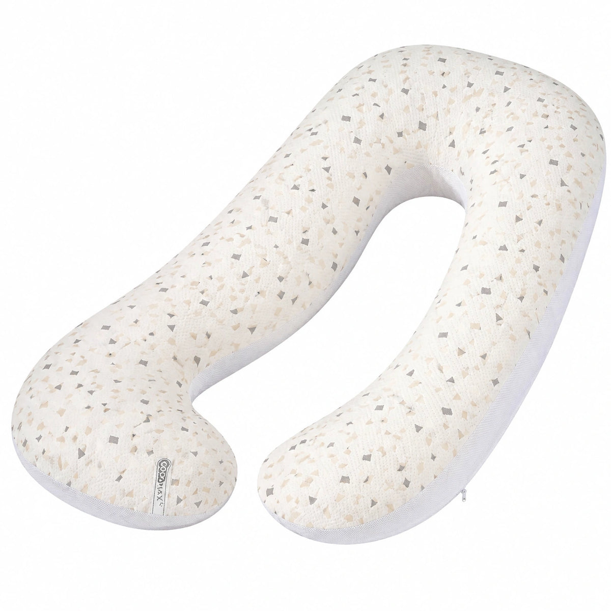 Cuscino gravidanza a U 140 cm in tessuto beige con rivestimento sfoderabile