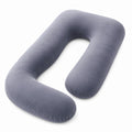 Cuscino gravidanza a U 140 cm in tessuto grigio - supporto avvolgente per il riposo