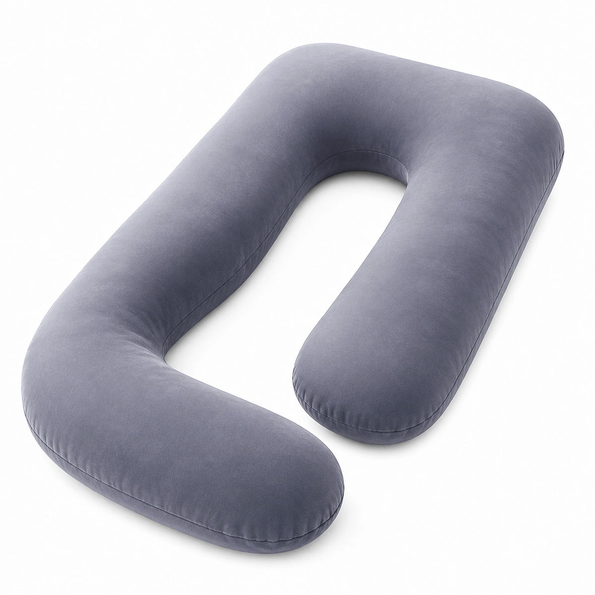 Cuscino gravidanza a U 140 cm in tessuto grigio - supporto avvolgente per il riposo