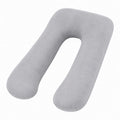 Cuscino a U per gravidanza 130 cm grigio in tessuto morbido - supporto corpo