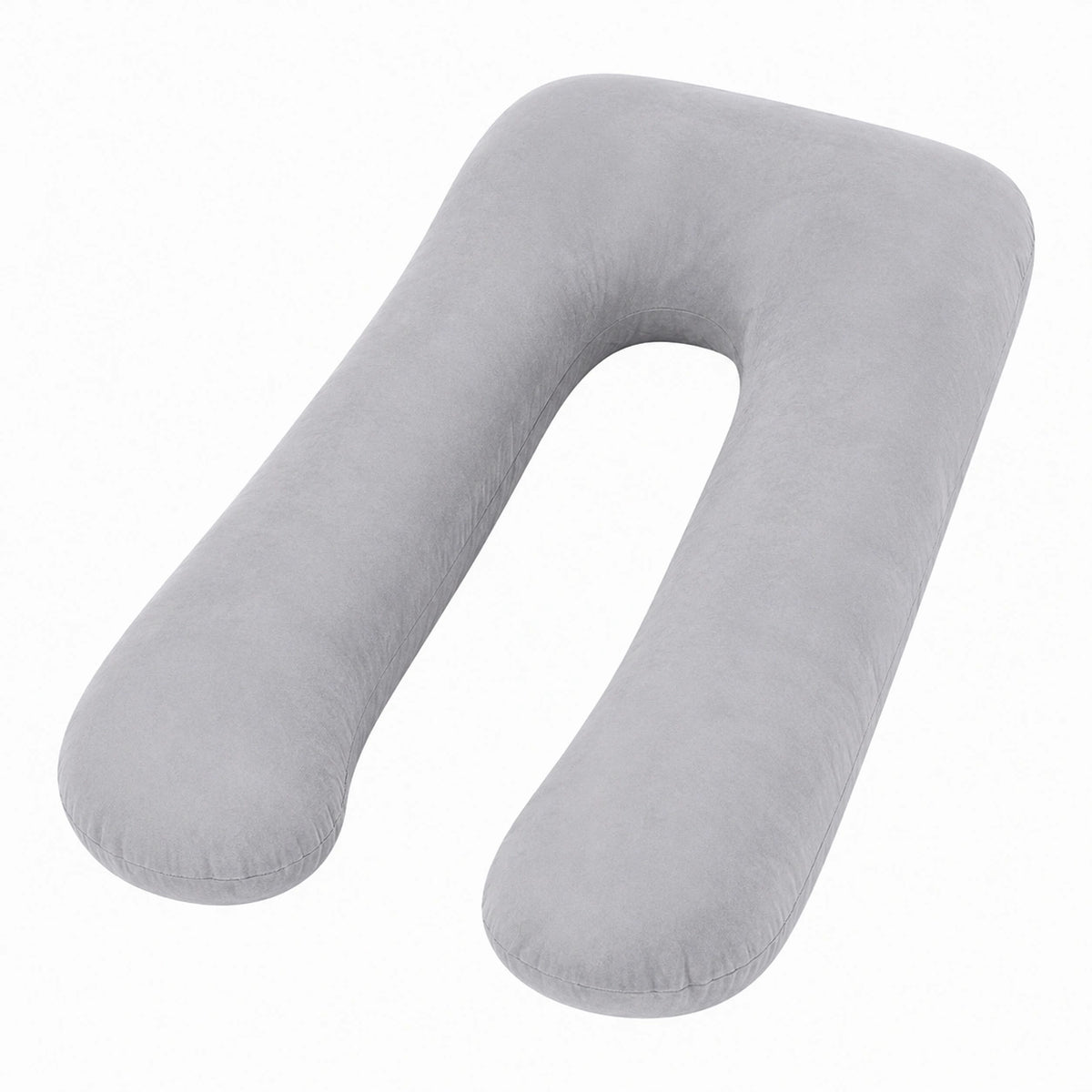 Cuscino a U per gravidanza 130 cm grigio in tessuto morbido - supporto corpo